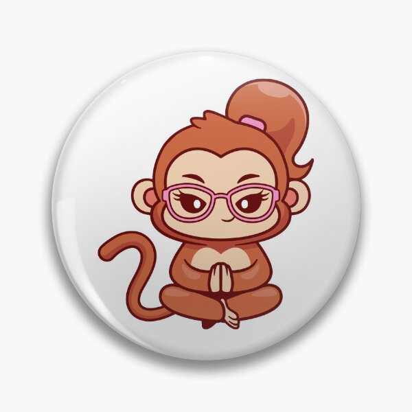 Item preview, Cute Yoga Monkey Meditating with Glasses Cartoon designed and sold by earthshotr.