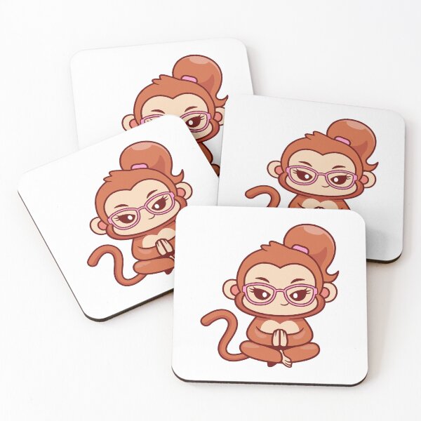 Item preview, Cute Yoga Monkey Meditating with Glasses Cartoon designed and sold by earthshotr.
