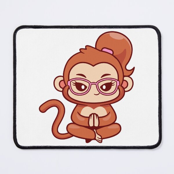 Item preview, Cute Yoga Monkey Meditating with Glasses Cartoon designed and sold by earthshotr.