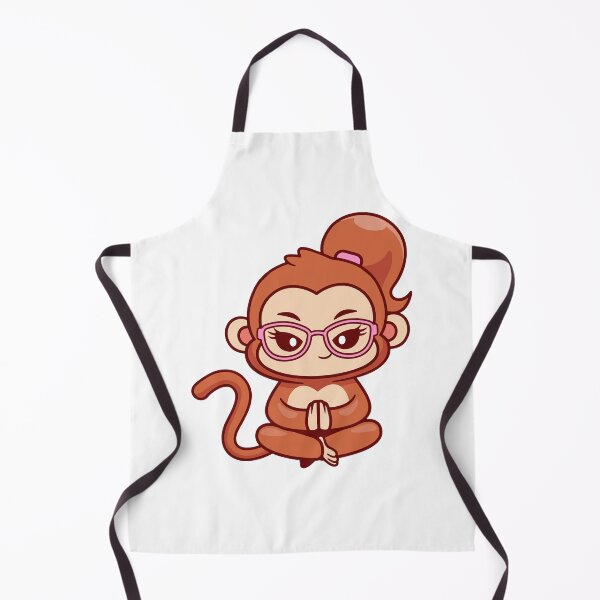 Item preview, Cute Yoga Monkey Meditating with Glasses Cartoon designed and sold by earthshotr.