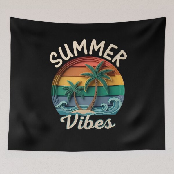 Item preview, 3D Papercut Summer Vibes Vintage Retro Beach Sunset designed and sold by TheNovaGraphix.
