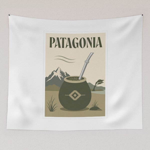 Item preview, Patagonia Mate Gourd Andes Mountains Travel Poster designed and sold by Beyond Destinations.