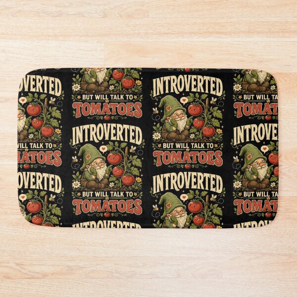 Item preview, Introverted But Will Talk To Tomatoes Garden Gnome Humor designed and sold by JerdbordinShop.