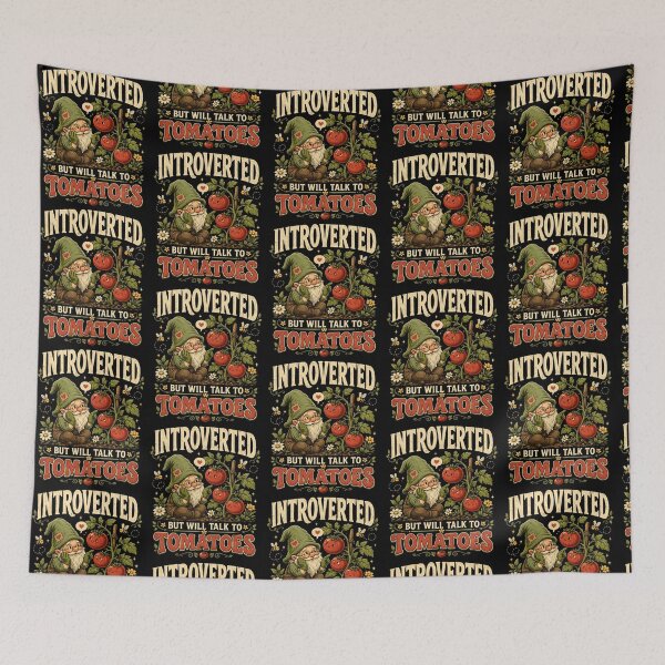 Item preview, Introverted But Will Talk To Tomatoes Garden Gnome Humor designed and sold by JerdbordinShop.