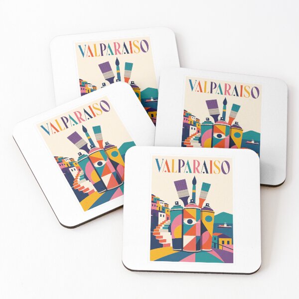Item preview, Valparaíso Street Art Spray Cans Travel Poster designed and sold by Beyond Destinations.