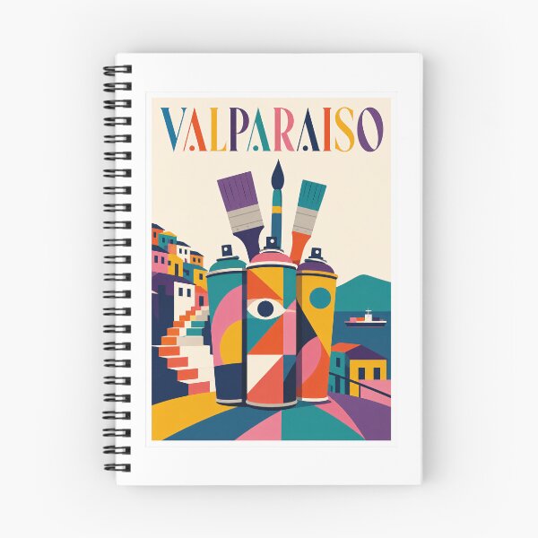Item preview, Valparaíso Street Art Spray Cans Travel Poster designed and sold by Beyond Destinations.