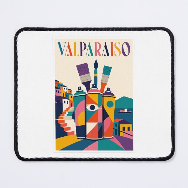Item preview, Valparaíso Street Art Spray Cans Travel Poster designed and sold by Beyond Destinations.
