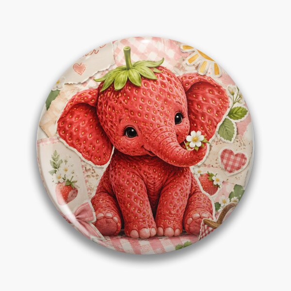 Item preview, Strawberry Elephant Brainrot - Summer Strawberry Design designed and sold by Dreamsinpastel.