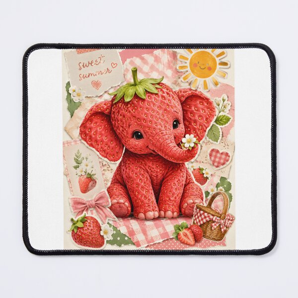 Item preview, Strawberry Elephant Brainrot - Summer Strawberry Design designed and sold by Dreamsinpastel.