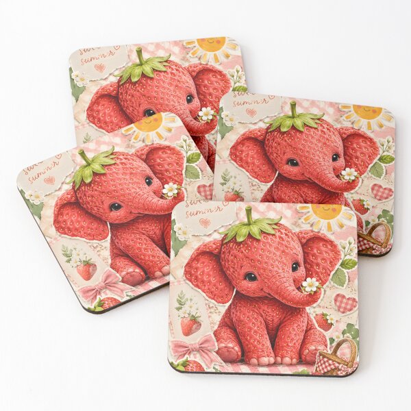 Item preview, Strawberry Elephant Brainrot - Summer Strawberry Design designed and sold by Dreamsinpastel.