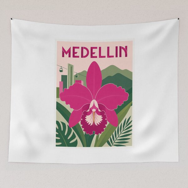 Item preview, Medellín Orchid Metrocable Colombia Travel Poster designed and sold by Beyond Destinations.