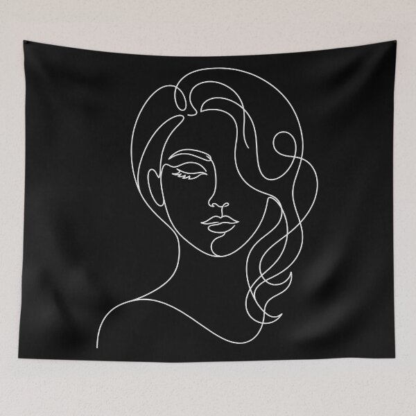 Item preview, Minimalist Woman Face Line Art, Abstract Female Portrait Print, Elegant Aesthetic One Line Drawing designed and sold by seven things shop.