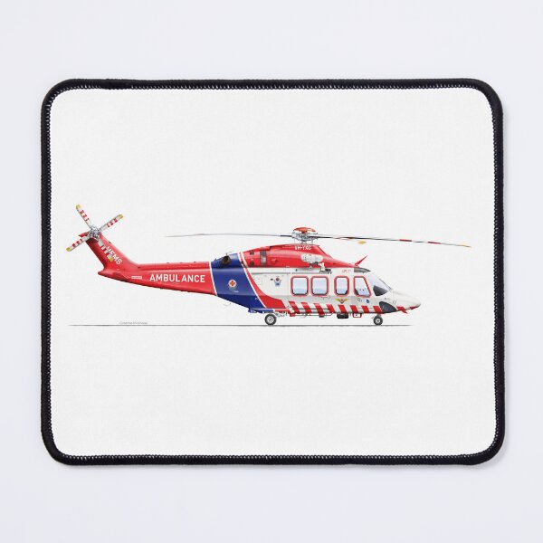 Artikelvorschau, AGUSTAWESTLAND AW139 VH-YXG KRANKENWAGEN VICTORIA PRINT entworfen und verkauft von Grubby Fingers Aircraft Illustration.