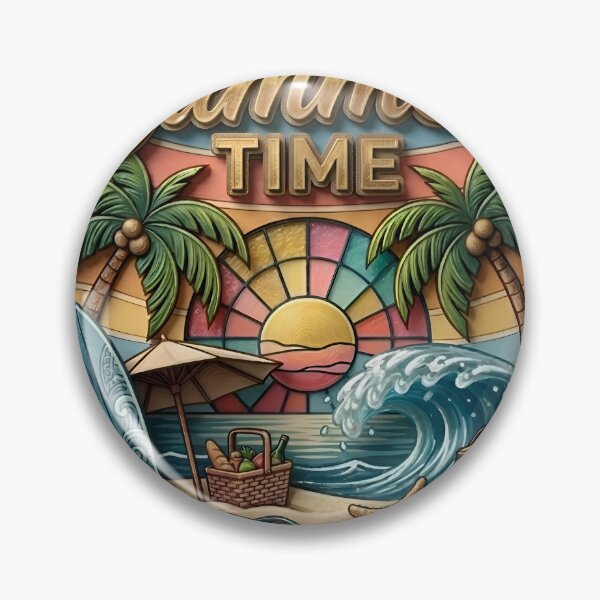 Item preview, Summer Time Retro Beach Illustration designed and sold by TheNovaGraphix.