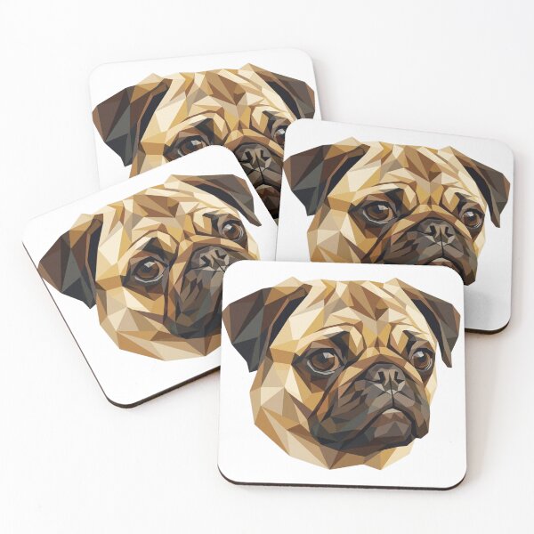 Item preview, Geometric Pug Dog Low Poly Art designed and sold by ziblod.