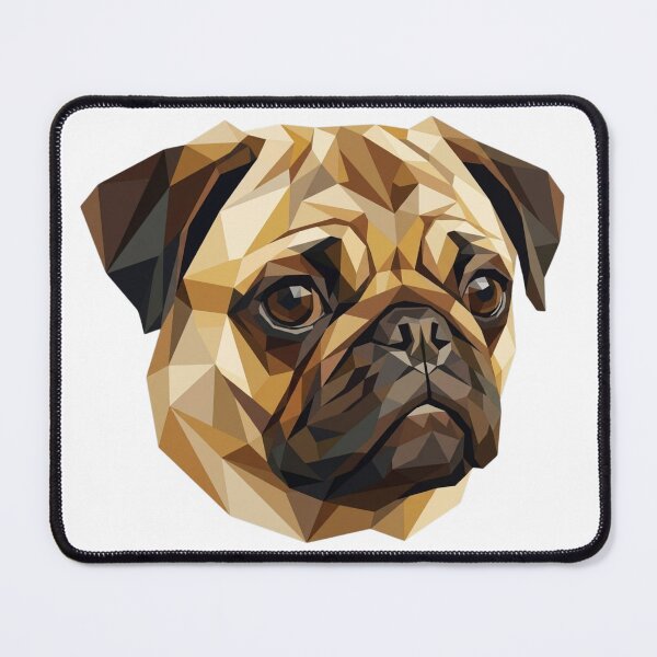 Item preview, Geometric Pug Dog Low Poly Art designed and sold by ziblod.