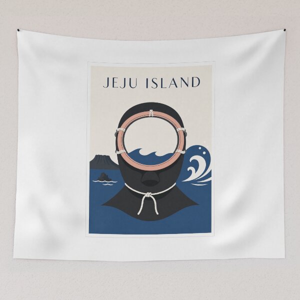 Item preview, Jeju Island Haenyeo Diving Helmet Travel Poster designed and sold by Beyond Destinations.