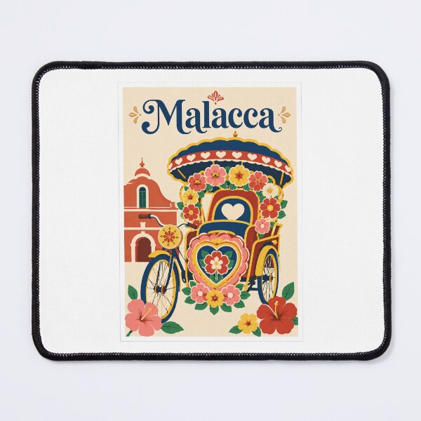 Item preview, Malacca Colorful Trishaw Flowers Travel Poster designed and sold by Beyond Destinations.