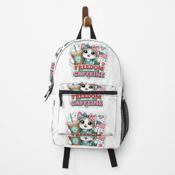 Item preview, Freedom Fuels My Caffeine – Patriotic Vet Tech Cat 4th of July designed and sold by Bettybee00.