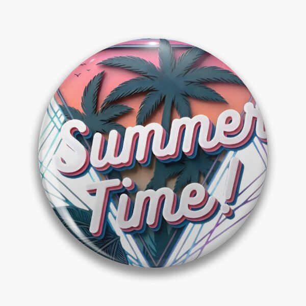 Item preview, Retro Summer Time Palm Beach 3D Design designed and sold by TheNovaGraphix.