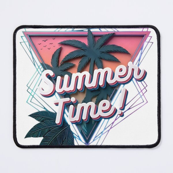 Item preview, Retro Summer Time Palm Beach 3D Design designed and sold by TheNovaGraphix.