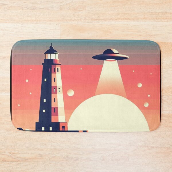 Item preview, Lighthouse Encounter – Surreal UFO Coast Design designed and sold by Dogandesighn.