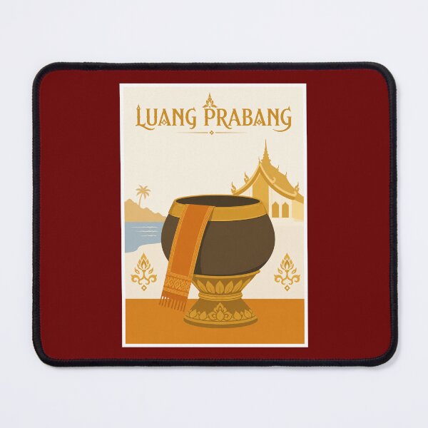 Item preview, Luang Prabang Alms Bowl Laos Travel Poster designed and sold by Beyond Destinations.