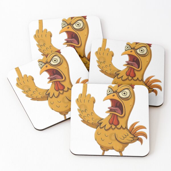 Item preview, Angry Cartoon Chicken Meme – Grumpy Fowl Farm Animal Pun Tee designed and sold by Ulikedigital14.