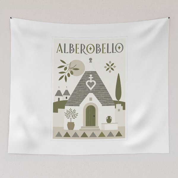 Item preview, Alberobello Trulli Houses Puglia Italy Travel Poster designed and sold by Beyond Destinations.