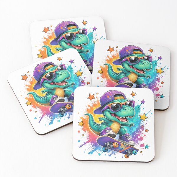 Item preview, Retro Dino Skateboarder Purple Cap Sunglasses Design designed and sold by KervinArDe.
