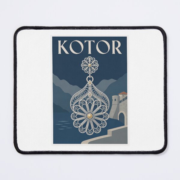 Item preview, Kotor Montenegro Filigree Jewelry Travel Poster designed and sold by Beyond Destinations.