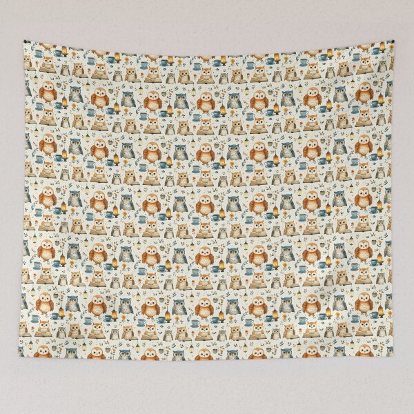 Item preview, Owl Reading Pattern designed and sold by Thalora Store.