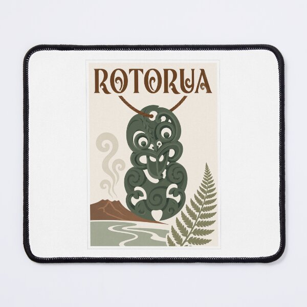 Item preview, Rotorua Maori Hei-Tiki Geothermal Travel Poster designed and sold by Beyond Destinations.