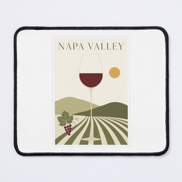 Item preview, Napa Valley Wine Glass Vineyard Travel Poster designed and sold by Beyond Destinations.