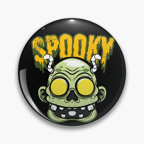 Item preview, Spooky Green Zombie Skull - Cartoon Halloween Horror Art designed and sold by PrimalBeastLab.