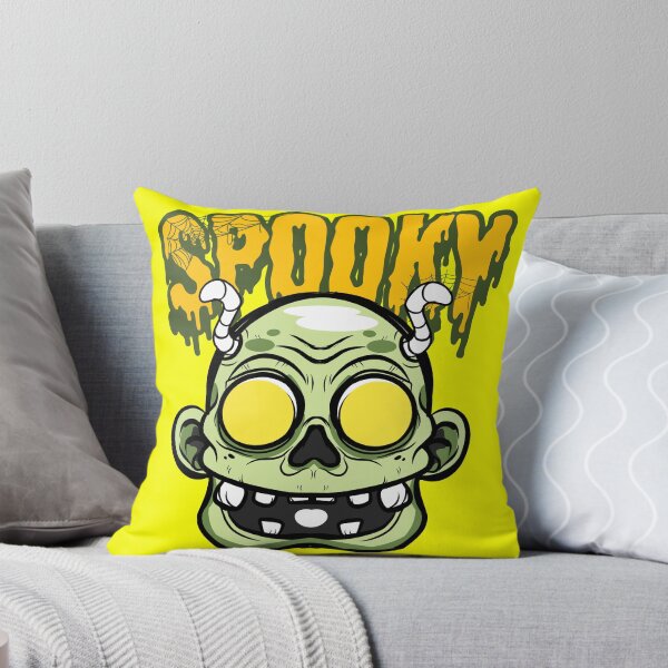 Item preview, Spooky Green Zombie Skull - Cartoon Halloween Horror Art designed and sold by PrimalBeastLab.