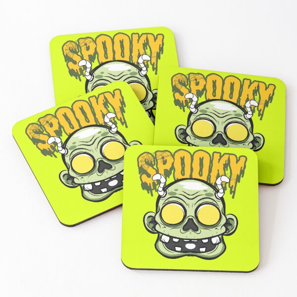 Item preview, Spooky Green Zombie Skull - Cartoon Halloween Horror Art designed and sold by PrimalBeastLab.