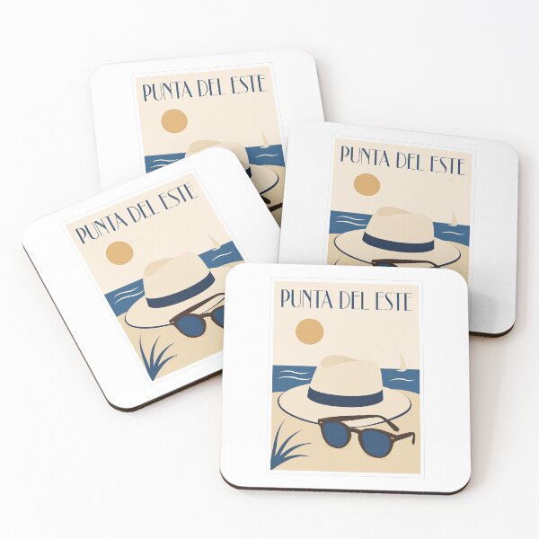 Item preview, Punta del Este Beach Hat Sunglasses Travel Poster designed and sold by Beyond Destinations.