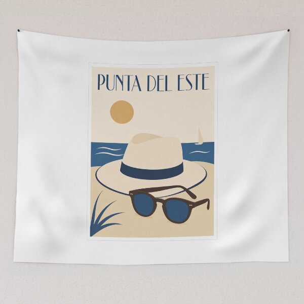Item preview, Punta del Este Beach Hat Sunglasses Travel Poster designed and sold by Beyond Destinations.