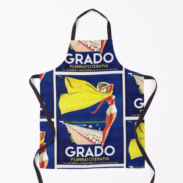 Item preview, Vintage Grado Travel Poster | 1940s Italian Seaside Art | Mid-Century Modernist Style | Art Deco Beach & Ocean Scene designed and sold by artofuniverse.