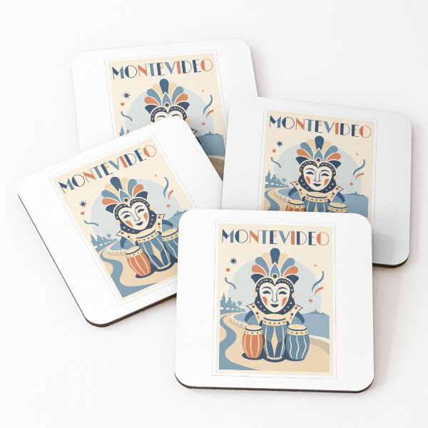 Item preview, Montevideo Carnival Mask Candombe Travel Poster designed and sold by Beyond Destinations.