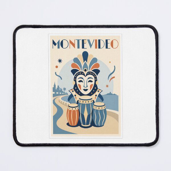Item preview, Montevideo Carnival Mask Candombe Travel Poster designed and sold by Beyond Destinations.