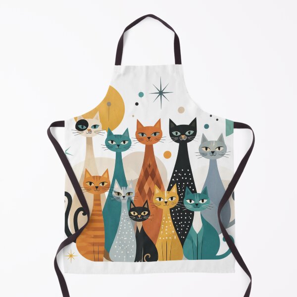 Item preview, Minimalist Whimsical Cats Group Vintage Atomic Era Design designed and sold by KervinArDe.