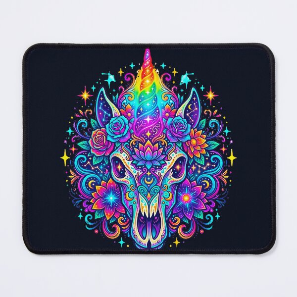 Item preview, Psychedelic Unicorn Skull Mandala - Cosmic Floral Gothic Fantasy Art designed and sold by MT-Hub | Cute Aesthetic Art, Stickers & Phone Cases.