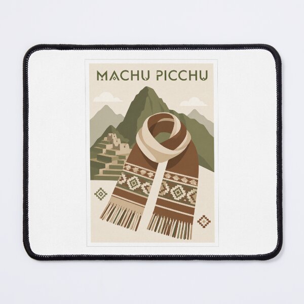 Item preview, Machu Picchu Inca Scarf Vintage Travel Poster designed and sold by Beyond Destinations.