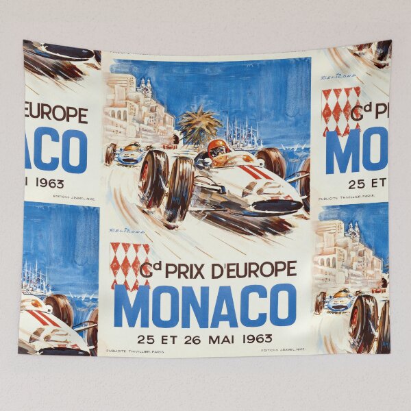 Item preview, Vintage Monaco Grand Prix Poster 1963 | Dynamic Racing Art | Mid-Century Style | Bright Colors & Bold Typography designed and sold by artofuniverse.