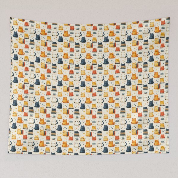Item preview, Rainy Reading Cat Pattern designed and sold by Thalora Store.