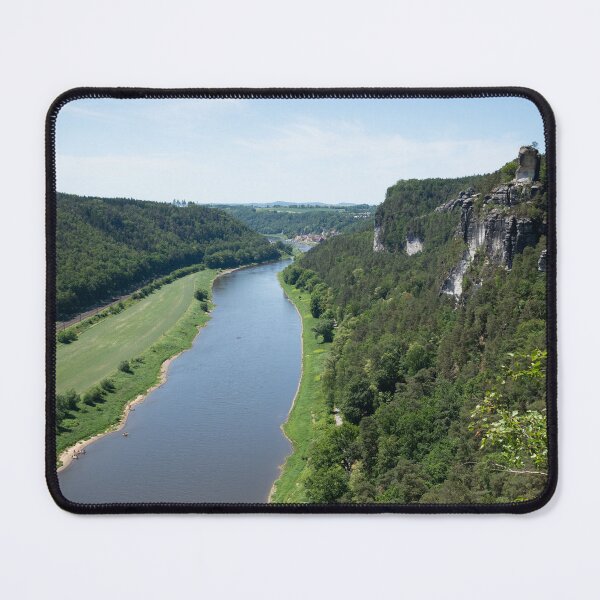 Item preview, Forests and rocks in the Elbe Valley, mountain landscape in Saxony designed and sold by Heidemüllerin.