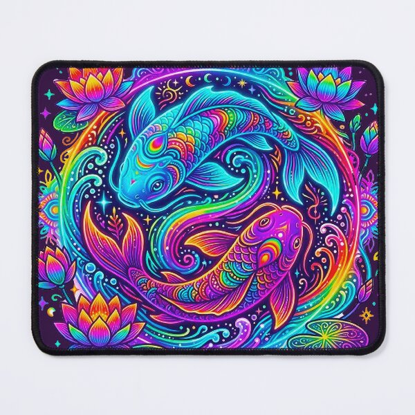 Item preview, Psychedelic Koi Fish Mandala Art - Celestial Yin Yang Zen Lotus Graphic designed and sold by MT-Hub | Cute Aesthetic Art, Stickers & Phone Cases.