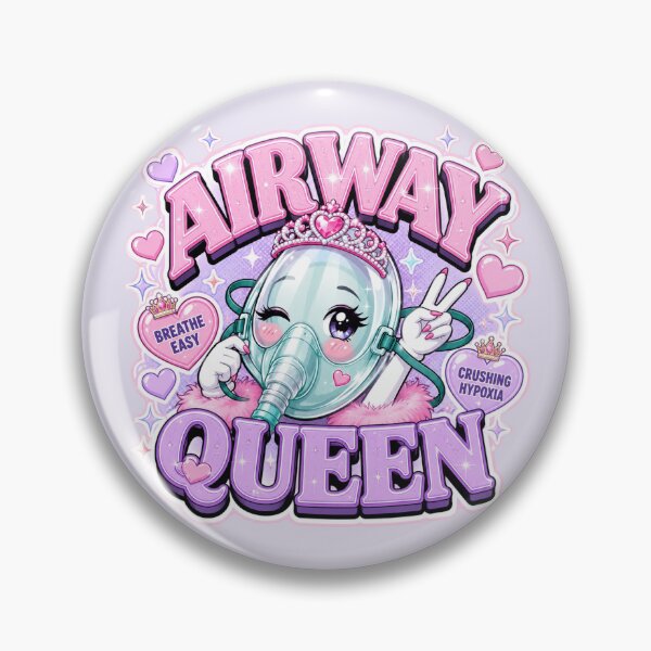 Item preview, AIRWAY QUEEN Kawaii Oxygen Mask Clock Design – Cute Respiratory Therapist Y2K Pastel Medical Mascot Gift designed and sold by ClinicalHubs.